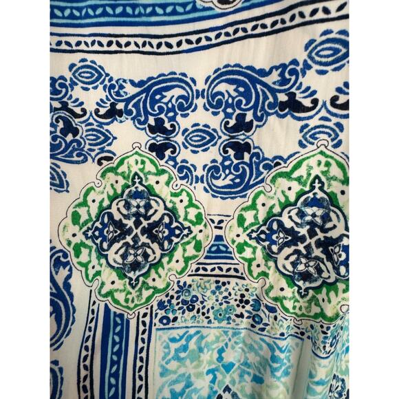 CHICO'S white blue shift lined sleeveless dress size 0 (S) - Picture 3 of 8